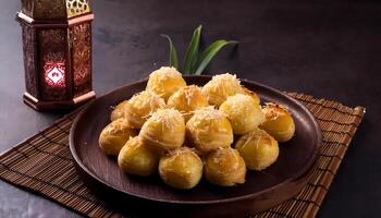 Nastar or Pineapple Tart, Most Popular Various of Kue Kering Lebaran, Usually Served During Hari Raya. photo