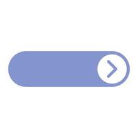 A purple button with an arrow pointing to the left on background vector