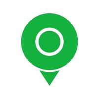 A green location marker on a white background vector