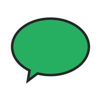 A green speech bubble icon on white background vector
