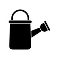 A black watering can icon on background vector