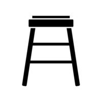 A black and white illustration of a stool on a background vector