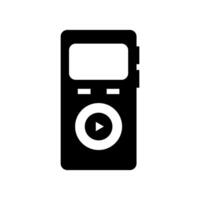 A black and white image of a mp3 player on a background vector