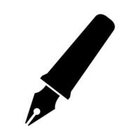 A black and white pen icon on white background vector