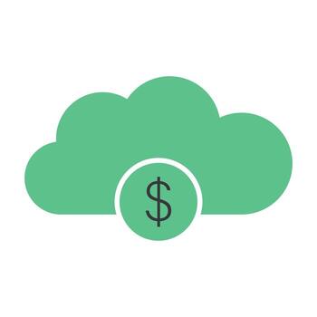 Cloud computing and the dollar sign on a white background vector