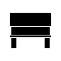A black and white icon of a bench vector