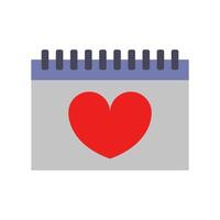 Calendar with a heart on it on background vector