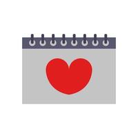 A calendar with a heart on it on background vector