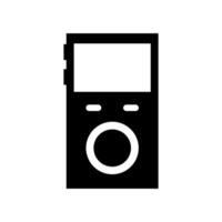 A black and white image of a portable music player vector