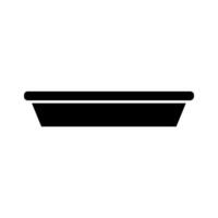 A black and white illustration of a rectangular tray vector