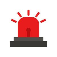 Red light on a white background with a red light bulb vector