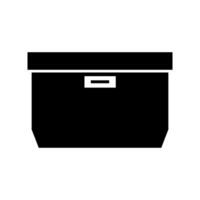 A black and white image of a box with a handle vector
