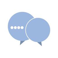 Two speech bubbles with dots on a white background vector