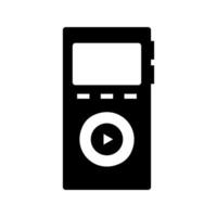 A black and white image of a mp3 player on a white background vector