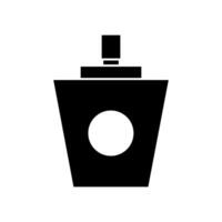 A black and white icon of a toilet bowl on white background vector