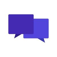 Two purple speech bubbles on white background vector