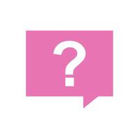 A pink speech bubble with a question mark on it vector