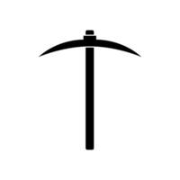 A black and white illustration of a pick axe on white background vector