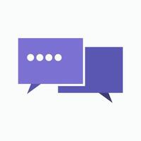 Two purple speech bubbles on white background vector