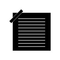 A black and white paper with a sticky note on it vector