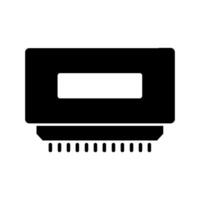 A black and white icon of a computer on white background vector