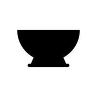 A black and white illustration of a bowl on background vector