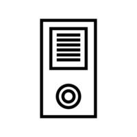 A black and white image of a computer monitor on background vector