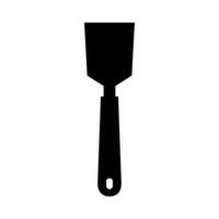 A black and white illustration of a spatula on a white background vector