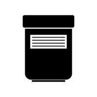 A black and white icon of a jar of peanut butter vector