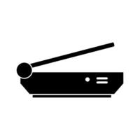 A black and white image of a machine with a stick vector
