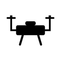 A black and white silhouette of a table with two chairs vector