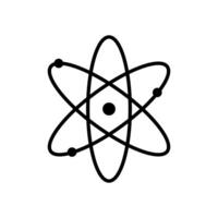An atom symbol on a background vector