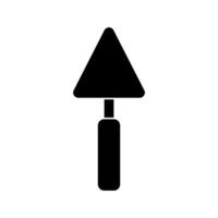 A black and white icon of a shovel on background vector