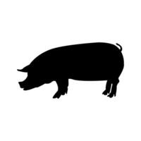 A silhouette of a pig on a white background vector