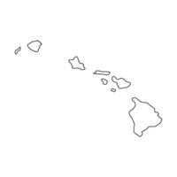 Hawaii map coloring page vector