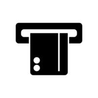 A black and white icon of a cash register vector