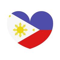 Philippines flag heart icon on white background vector