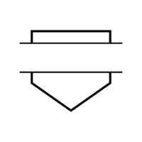 A black and white outline of a shield vector