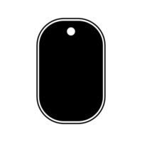 A black and white dog tag on a white background vector