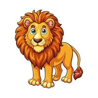 Cartoon lion standing on white background vector