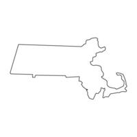 Massachusetts outline map vector