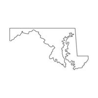 Maryland outline map on white background vector