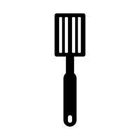 A black and white illustration of a spatula on white background vector