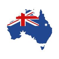 Australia map with flag illustration vector