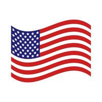 The american flag is shown on a white background vector