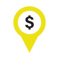 Map pin with dollar sign on a white background vector