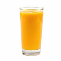 A glass of orange juice on a white background photo