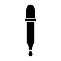 A black and white icon of a pen with a drop vector