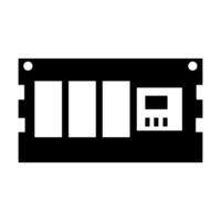 A black and white icon of a computer on background vector