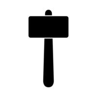 A hammer icon on a white vector